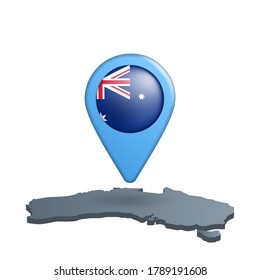 Australische Flagge Pin auf Weiß