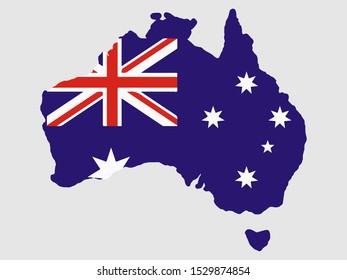 Australia flag map Vector illustration