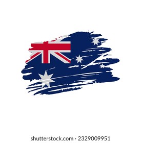 Australia flag - nation vector country flag trextured in grunge scratchy brush stroke.