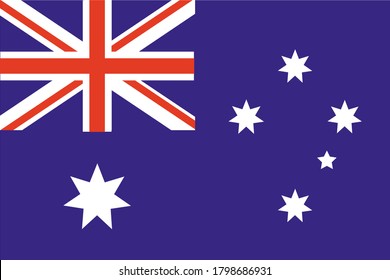 Australia flag. National flag of Australia. Flat vector illustration.