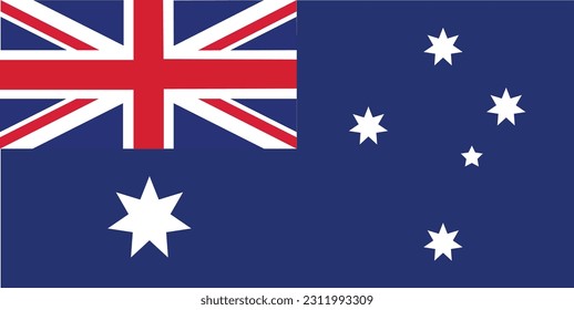 Australia flag, official colors and proportion correctly. National Australia flag. Flat vector illustration.
