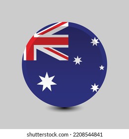Australien Flaggen auf Schaltfläche 3D-Vektordatei