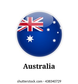 Australia Flag on Button / symbol