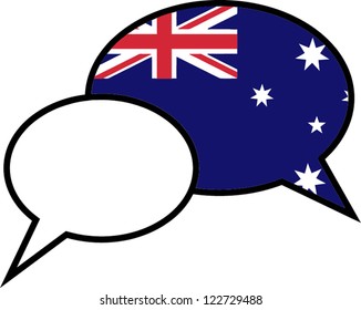 Australia flag on speaking bubble