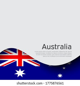 Australia flag on a white background. National poster design. Business booklet. State australian patriotic banner, flyer. Background with australia flag. Paper cut style. Vector illustration