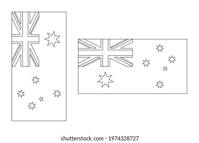 australia flag outline horizontal and vertical