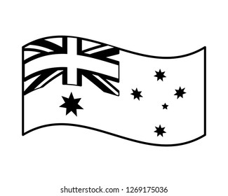 australia flag patriotic on white background