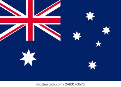 Australia flag pattern background. Realistic national flag design. Abstract vector template.