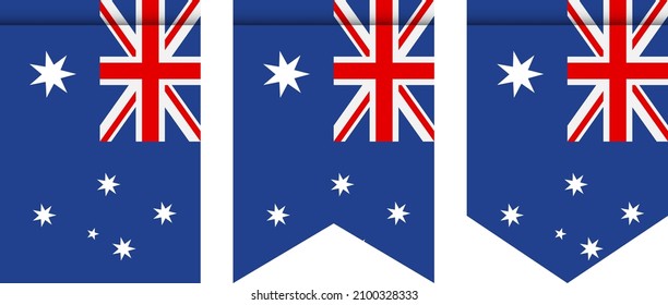 Bandera de Australia o inclinación aislada en fondo blanco. Icono de la bandera pendiente.