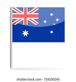 Australia Flag Pin Vector Icon - Illustration