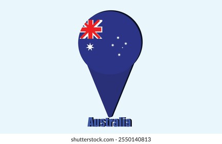 Bandera de Australia diseño fijado para el mapa australiano 