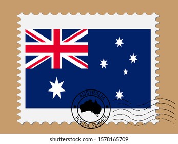 Australia Flag Postage Stamp Vector illustration Eps 10