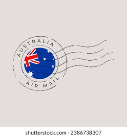 australia flag postage stamp. vector illustration national flag isolated on light background.