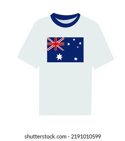 La bandera de Australia imprimió ilustración vectorial de camisetas aisladas en fondo blanco.