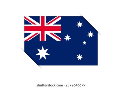 Australia flag - rectangle colorful flag representing a country cultural identity and heritage. The essence of national pride and unity. Attached by the corners in a paper album