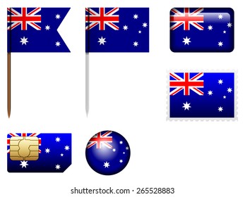 Australia flag set on a white background. 