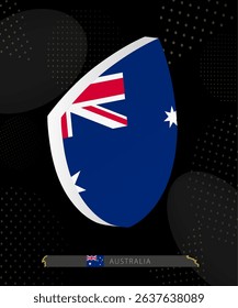 Australia Flag Shield icon in 3D on Dark Modern Abstract Rugby Background. Perfect for sports events, heritage themes, national celebrations, and patriotic designs.