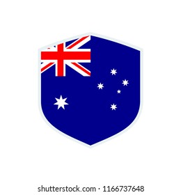 Australia flag. Australia shield flag. Australia symbol. 
