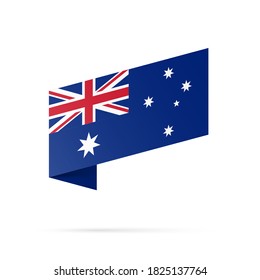 Australien Flaggenstaatsymbol einzeln auf nationalem Hintergrund. Grußkarte National Independence Day des Commonwealth of Australia. Illustrationsbanner mit realistischer Staatsflagge.