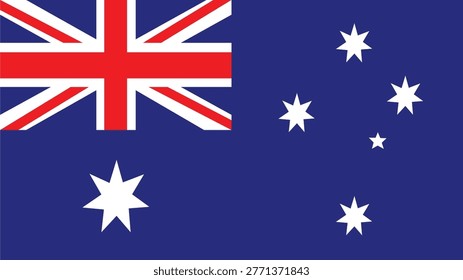 Australia Flag, Flag of Australia state symbol isolated on background national banner. Greeting card National Independence Day of the Republic of Australia. Illustration banner with realistic state flag.