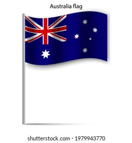 australia flag stick on white background. National flag graphic design. World map icon. Vector illustration. Stock image.