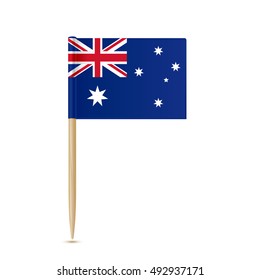Australia flag toothpick on white background 10eps