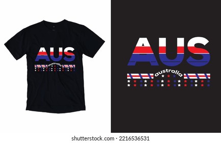 Australia Flag T-shirt. Typography T-shirt Design.