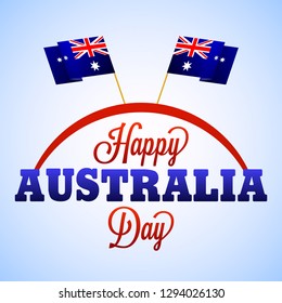 Australia flag with typography