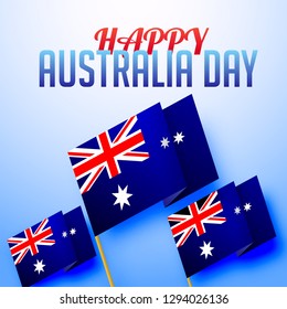 Australia flag with typography on background