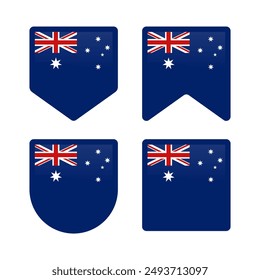 Australia flag with various shapes vector eps for design element, decoration, banner, emblem, promotion, event, holiday, social media post, icon, poster design, etc. scalable eps file format.