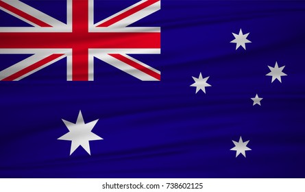 australia flag vector. Vector australia flag blowig in the wind. EPS 10.