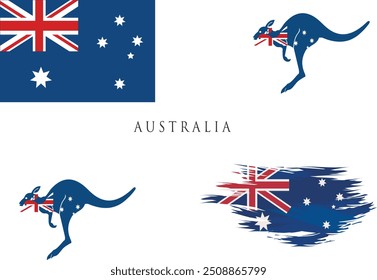 

Gráfico del Vector de la bandera de Australia.  Ilustración de la bandera australiana. La bandera de Australia es un símbolo de libertad, patriotismo e independencia.