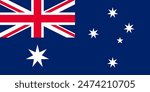 Australia flag vector graphic. Rectangle Australian flag illustration. Australia country flag is a symbol of freedom, patriotism and independence.