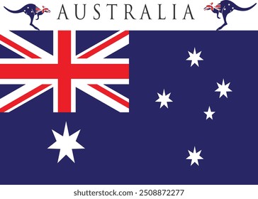 Gráfico del Vector de la bandera de Australia. Ilustración de la bandera australiana del rectángulo. La bandera de Australia es un símbolo de libertad, patriotismo e independencia.