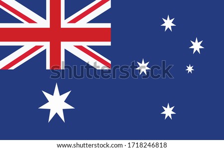 Australia flag vector graphic. Rectangle Australian flag illustration. Australia country flag is a symbol of freedom, patriotism and independence.