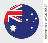 Australia flag vector icon design. Australia circle flag. Round of Australian flag.