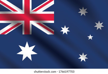 Australien Flagge Vektorgrafik. Genaue Abmessungen, Elemente und Farben.