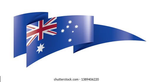 Australia flag, vector illustration on a white background.