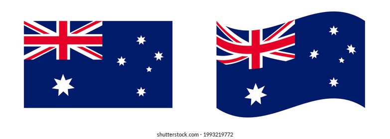 Australische Flagge, Vektorgrafik-Set.