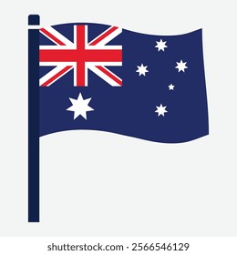 Australia Flag Vector. Rectangle Australian flag illustration. Australia country flag is a symbol of freedom, patriotism and independence.