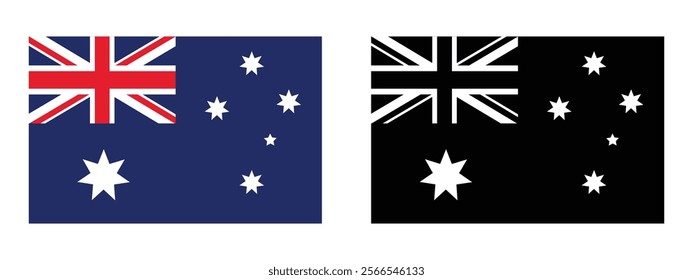 Australia Flag Vector. Rectangle Australian flag illustration. Australia country flag is a symbol of freedom, patriotism and independence.