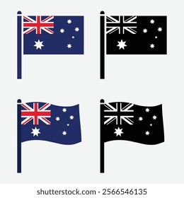 Australia Flag Vector. Rectangle Australian flag illustration. Australia country flag is a symbol of freedom, patriotism and independence.