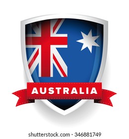 Australia flag vector shield