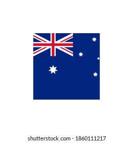 Australia flag vector square icon - illustration. Flag of Australia. Abstract concept, icon, square, button