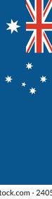 Australia flag. Vertical bar flag. Flag icon. Standard color. A rectangular flag. Computer illustration. Digital illustration. Vector illustration.