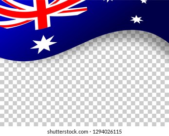 Australia flag waving on transparent background