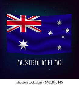 Australia flag waving with the wind, 3D illustration - Vector