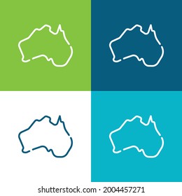 Australia Flat four color minimal icon set