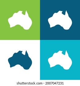 Australia Plano cuatro colores mínimo conjunto de iconos