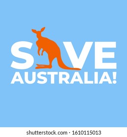 Australia forest fire. Pray for Australia. Save Australia. flat design elements. Vector illustration